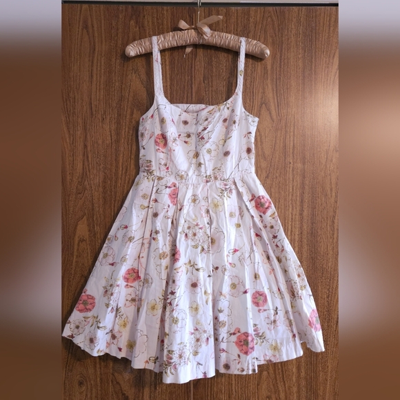 BB DAKOTA Floral Mini Dress in White and Pink 100% Cotton S - Picture 11 of 11